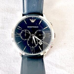 ARMANI men's watch blue leather💎